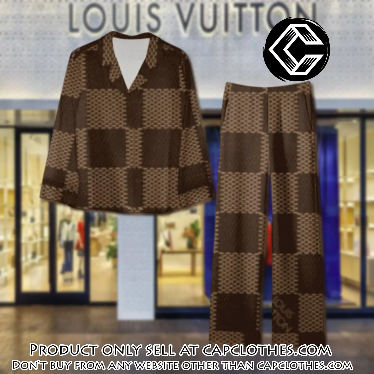 Trending luxury lv satin pajama set pjs1104 cc1732344